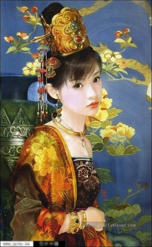Fille chinoise en gold Peinture décoratif